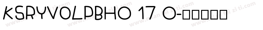 KSRYVOLPBH0 17 0字体转换